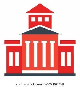University building icon stroke on white background 