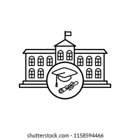 university building icon vector template