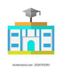 University building icons. with flat style, suitable for education, city and business symbol logo illustration.