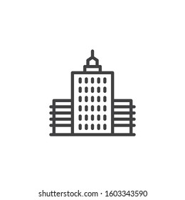 University building line icon. linear style sign for mobile concept and web design. City Architecture building outline vector icon. Symbol, logo illustration. Vector graphics