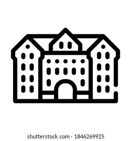 vector de icono de línea de construcción de universidad. cartel de construcción de la universidad. símbolo de contorno aislado ilustración negra