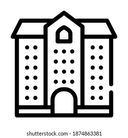 university building line icon vector. university building sign. isolated contour symbol black illustration