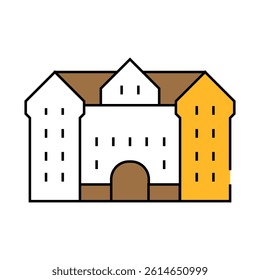 university building line icon vector. university building sign. isolated symbol illustration