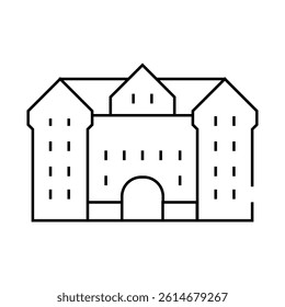 university building line icon vector. university building sign. isolated contour symbol black illustration