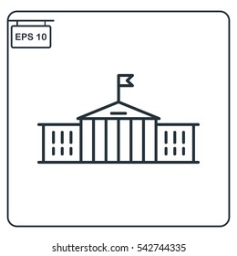 University building line Icon, Vector