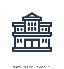 University Building for Study Abroad Vector Icon