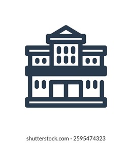 University Building for Study Abroad Vector Icon