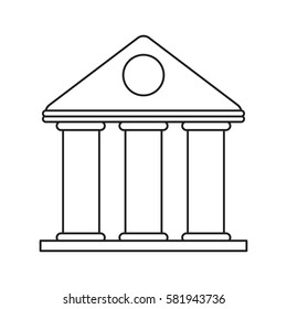 university building style temple thin line
