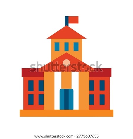 University Building Vector, College Campus Illustration, Academic Architecture Design, Education Facility Icon