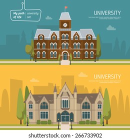 University Building Vector Illustration