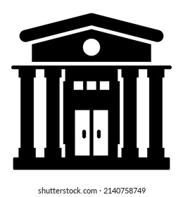 Universitätsgebäude, Vektorgrafik einzeln auf weißem Hintergrund. Geschäftskonzept Architektur.