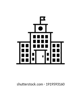 University building vector outline icon style illustration. 