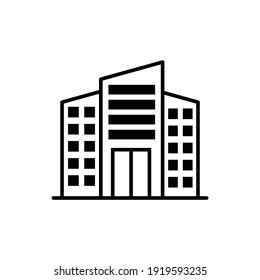 University building vector outline icon style illustration. 