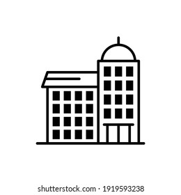 University building vector outline icon style illustration. 