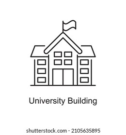 University Building vector Outline Icon Design illustration. Educational Technology Symbol on White background EPS 10 File