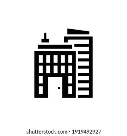 University building vector solid icon style illustration. 