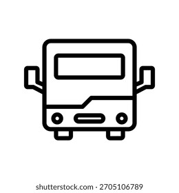 Icono de línea de autobús universitario, Vector, píxel perfecto, archivo ilustrador 