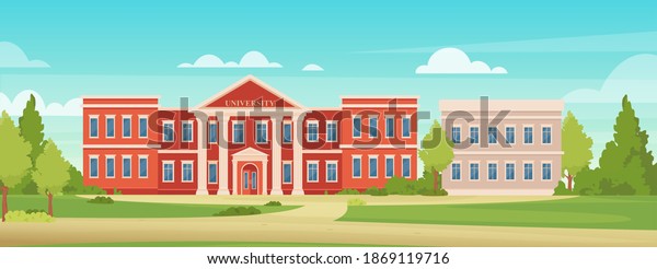 University Campus City Building Vector Illustration Stock Vector ...