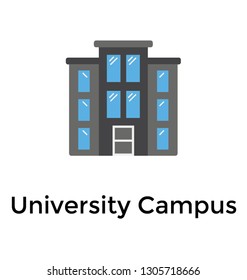 University campus flat icon design 
