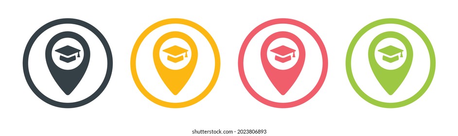 University Campus Location Icon Vector Illustration.