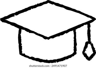 University Cap Chalkboard Hand-drawn Vector Icon