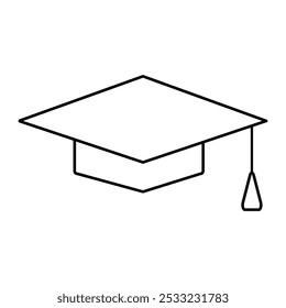university cap for graduates line on a white background