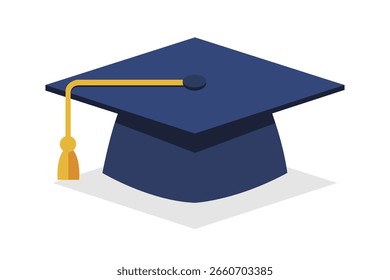 University cap vector design on transparent background. Education, academic accessory illustration