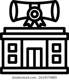 University Ceremony Line Vector Icon Design