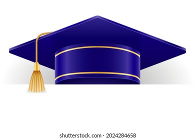 university college and academy graduate hat vector illustration isolated on white background
