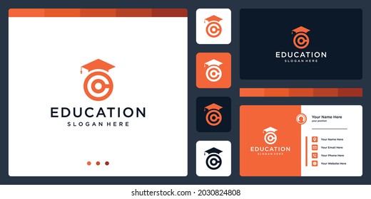 University, College, Graduate, Campus, Education logo design inspiration. and logo initial letter C. icon for Business and education. Flat Vector Logo Design.