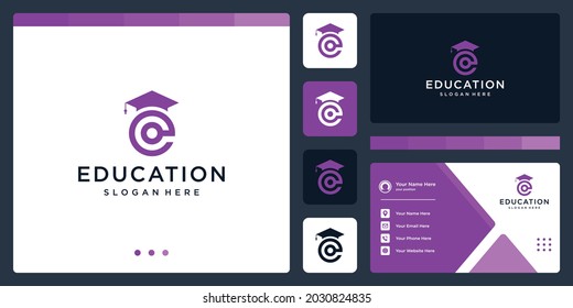 University, College, Graduate, Campus, Education logo design inspiration. and logo initial letter E. icon for Business and education. Flat Vector Logo Design.