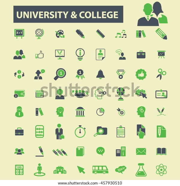 University College Icons Stock Vector Royalty Free 457930510