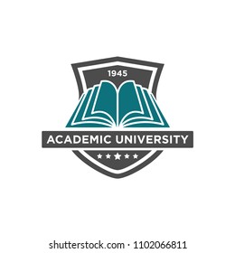 University and college logo, badges, emblems, signs and symbols, vector illustration. Education and learning