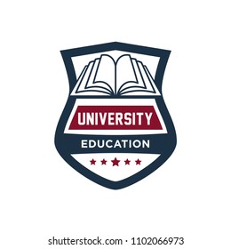 University and college logo, badges, emblems, signs and symbols, vector illustration. Education and learning