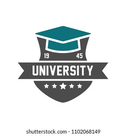 University and college logo, badges, emblems, signs and symbols, vector illustration. Education and learning