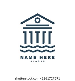 University College School Academy Crest Logo with wave design template