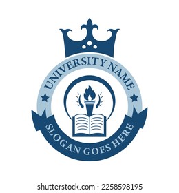 University college school badge logo design vector image. Education badge logo design. University high school emblem