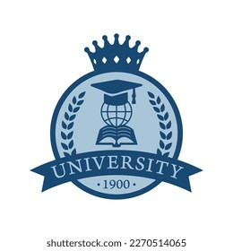 University college school badge logo design vector image. Education badge logo design. University high school emblem
