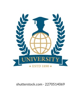 University college school badge logo design vector image. Education badge logo design. University high school emblem
