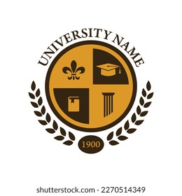 University college school badge logo design vector image. Education badge logo design. University high school emblem
