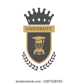 University college school badge logo design vector image. Education badge logo design. University high school emblem
