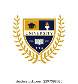 University college school badge logo design vector image. Education badge logo design. University high school emblem