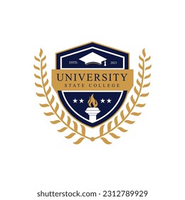 University college school badge logo design vector image. Education badge logo design. University high school emblem