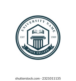 University college school badge logo design vector image. Education badge logo design. University high school emblem