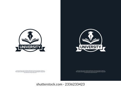 University college school badge logo design.