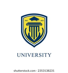 University college school badge logo design vector image. Education badge logo design. University high school emblem