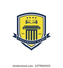 University college school badge logo design vector image. Education badge logo design. University high school emblem