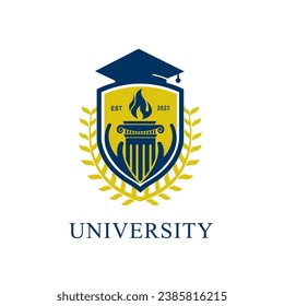 University college school badge logo design vector image. Education badge logo design. University high school emblem