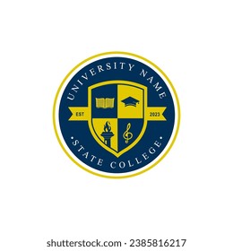 University college school badge logo design vector image. Education badge logo design. University high school emblem