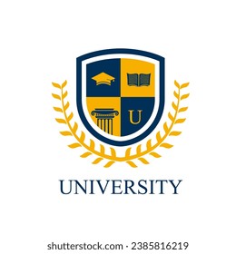 University college school badge logo design vector image. Education badge logo design. University high school emblem